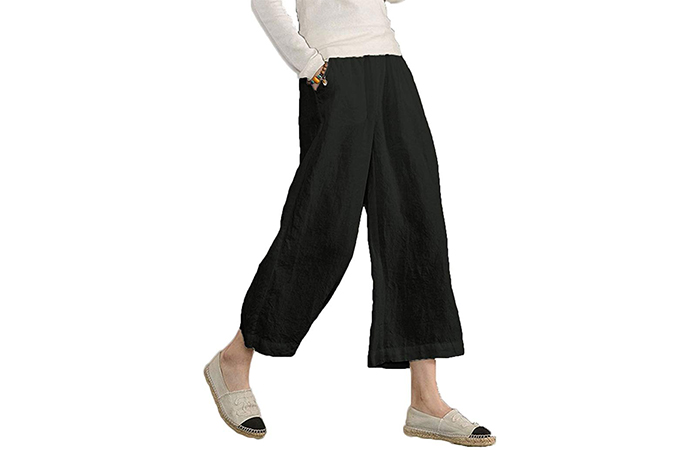 Women’s Loose Cropped Wide-Legged Pants