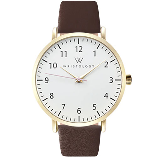 Wristology Olivia Maxi Gold Numbers Leather Watch