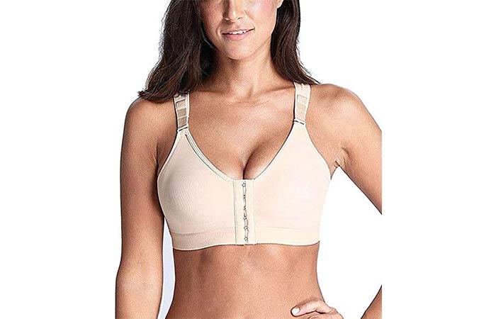 YIANNA Womens Post-Surgical Front Closure Sports Bra