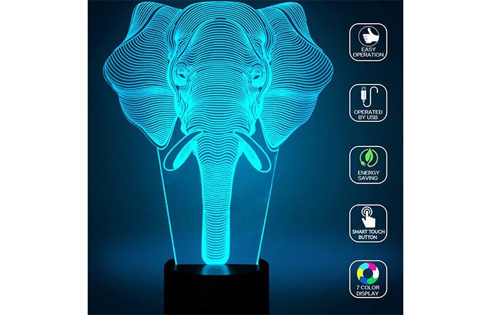 YKL World Elephant 3D Illusion Lamp