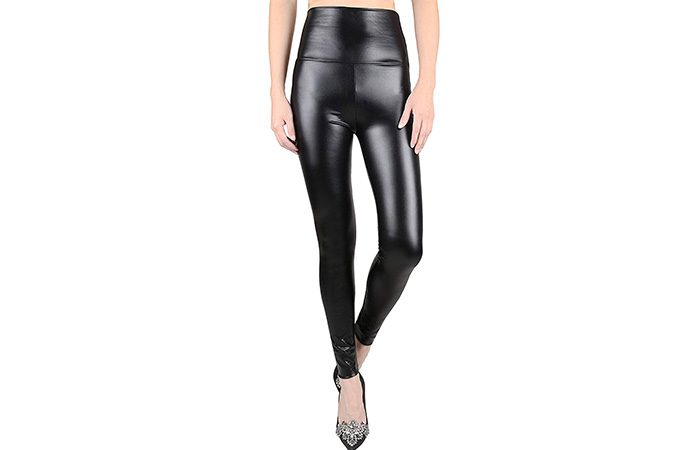 jntworld, Women's Stretchy Faux Leather Leggings Pants