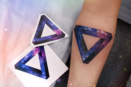 3D triangle tattoo design