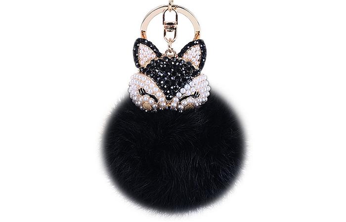 Anple Rabbit Fur Ball Keychain