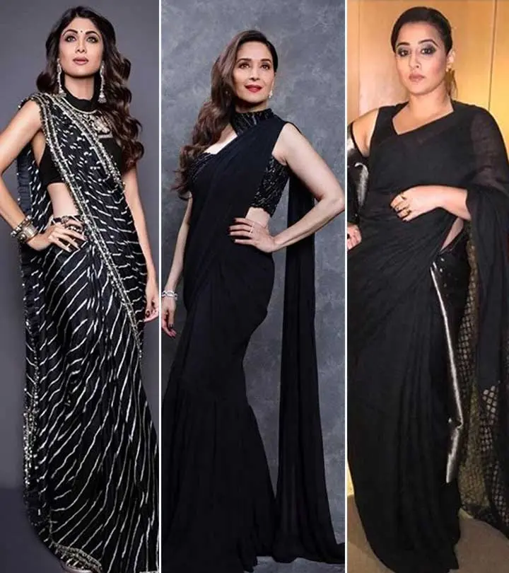 Bollywood Celebs Show Us How To Style And Accessorize Black Sarees