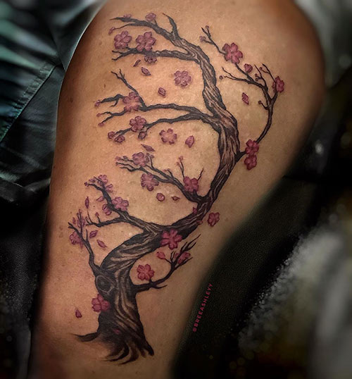 Cherry blossom tree of life tattoo design