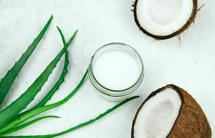 Use coconut oil and aloe vera for stretch marks