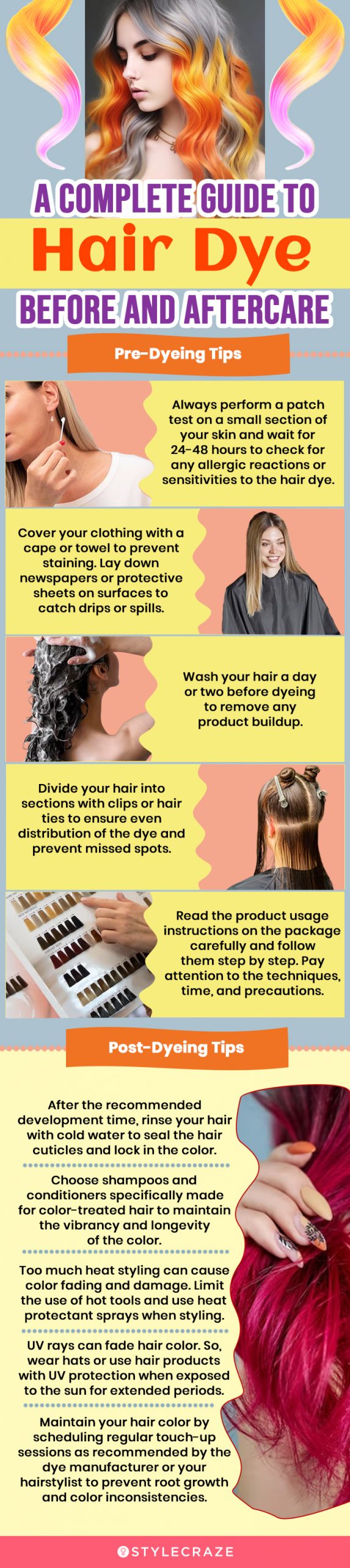 A Complete Guide To Hair Dye Before And Aftercare (infographic)