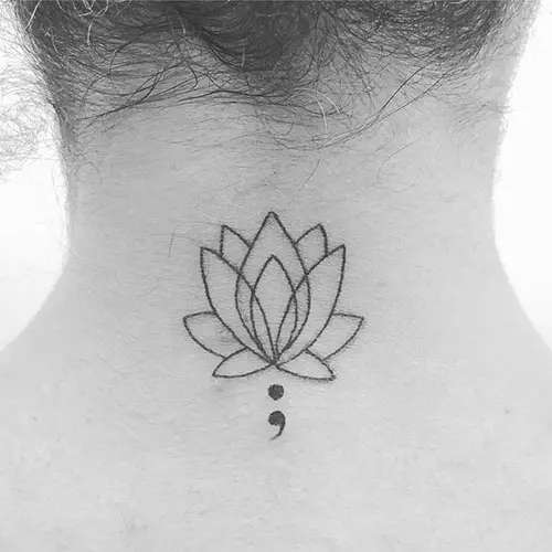 Cute lotus semicolon tattoo design