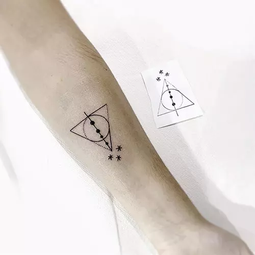 Deathly hallows triangle tattoo design