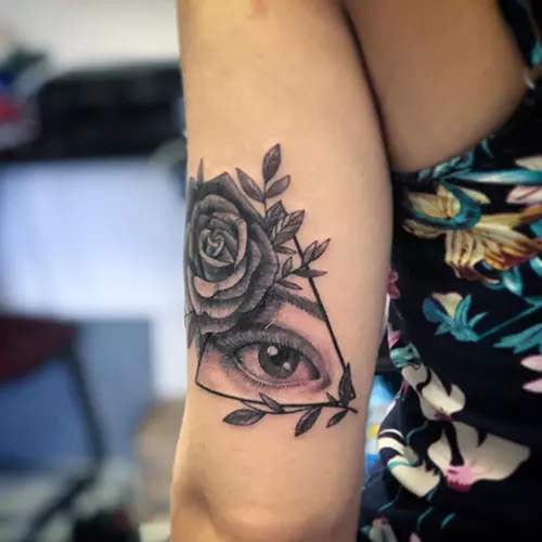 Eye with triangle tattoo design