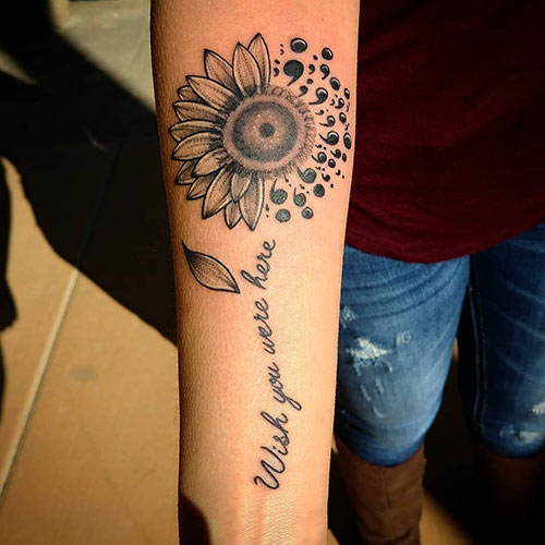 Flower semicolon tattoo design