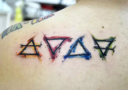 Four triangle tattoo design