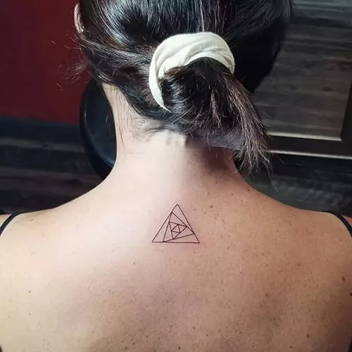 Geometric triangle tattoo design