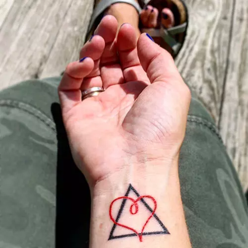 Heart triangle tattoo design