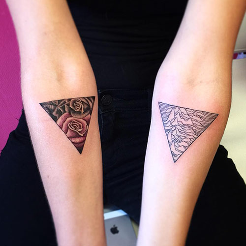 Hipster triangle tattoo design