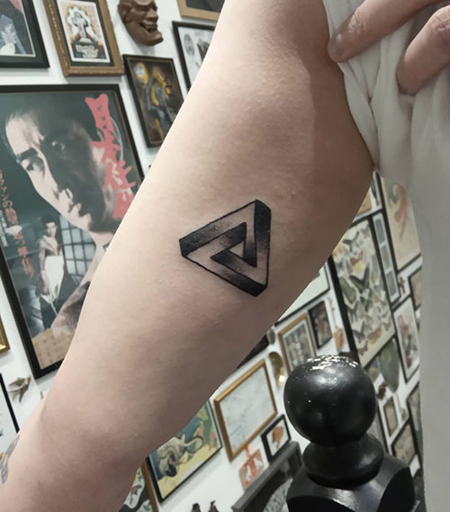 Impossible triangle tattoo design