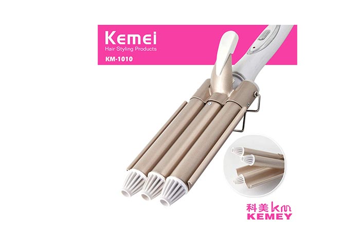 KeMei Professional Triple Jumbo Barrel Curling Iron