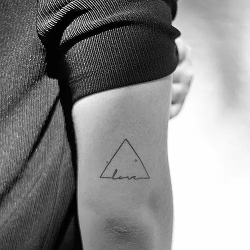 Love triangle tattoo design