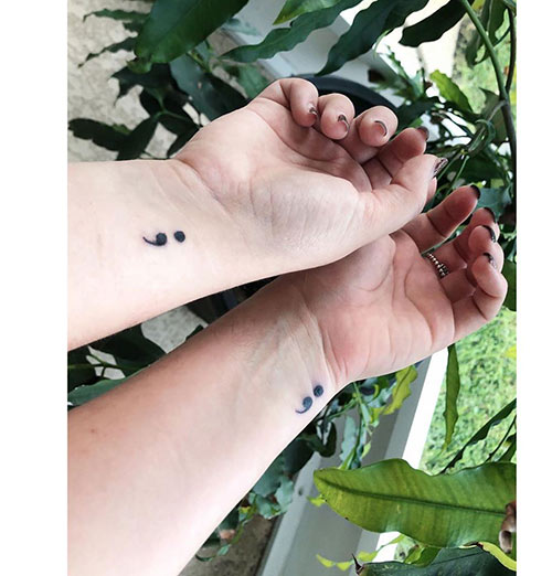 Matching semicolon tattoo design