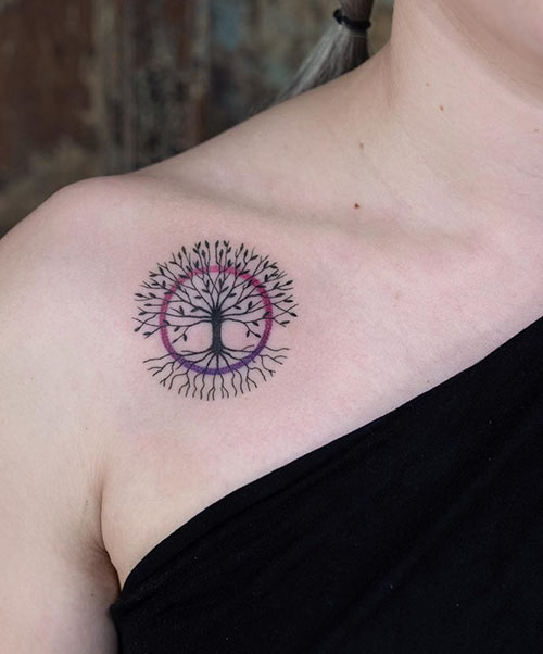 Minimalistic tree of life tattoo design