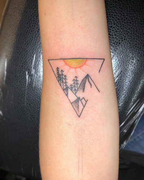 Open triangle tattoo design