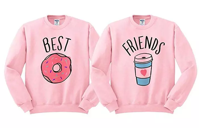 TeesAndTankYou Best Friends Donut Coffee Duo Sweatshirt