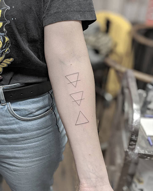 Three Triangles Temporary Fake Tattoo Sticker set of 2  Etsy