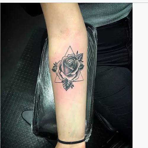 Triangle rose tattoo design