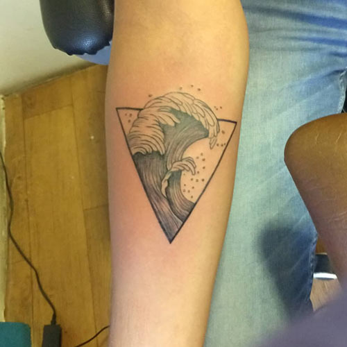 Upside-down triangle tattoo design