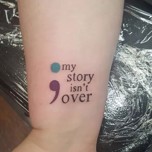 Semicolon tattoo design describing your story