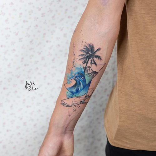 Pete Sokura tattoos - In prog. #tattoo #tattoos #ink #hyvinkää #surf  #surfing #surftattoo #palm #palmtrees #palmtreetattoo #rum #beach #sun  #sunset #tatuointi #angel #angeltattoo | Facebook