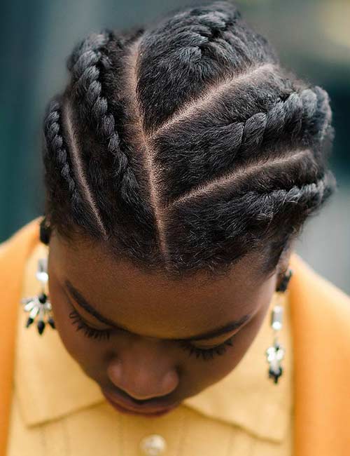 Aligned flat twist hairstyle