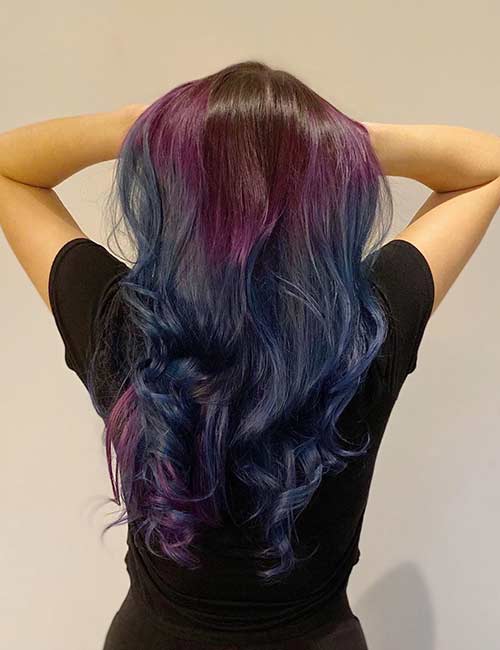 Autumn blue and purple hair ideas