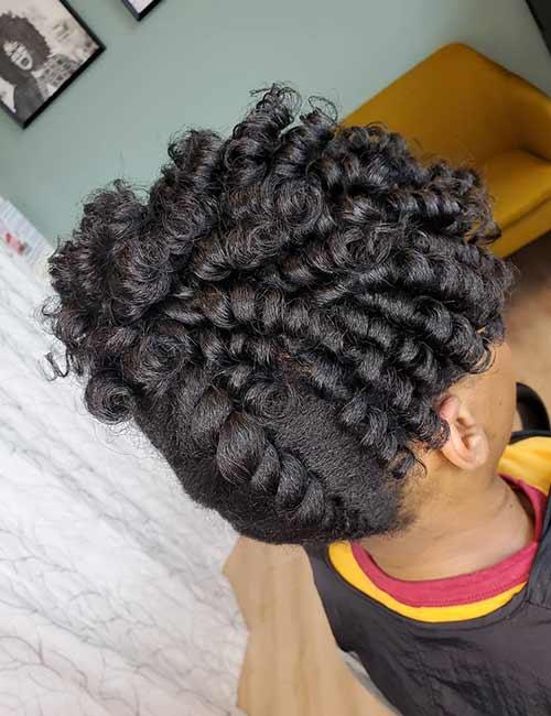 Ringlets and big flat twists hairstyle