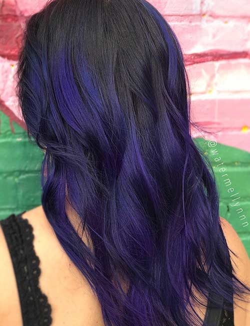 Idées classiques de cheveux bleus et violets