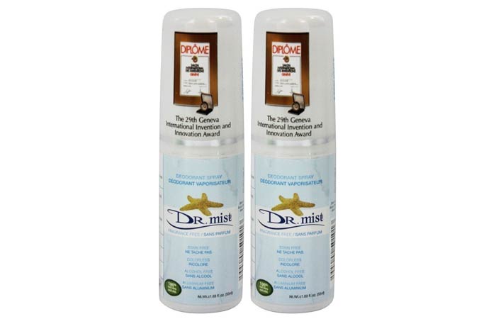 Dr. Mist Unscented All Natural Spray Deodorant