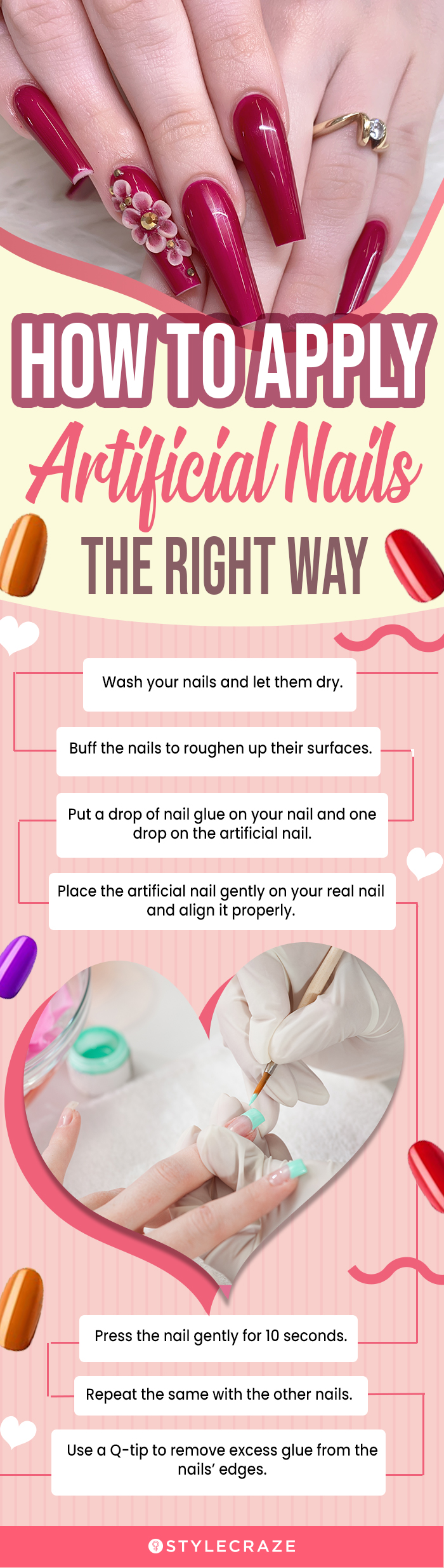 How To Apply Artificial Nails The Right Way(infographic)