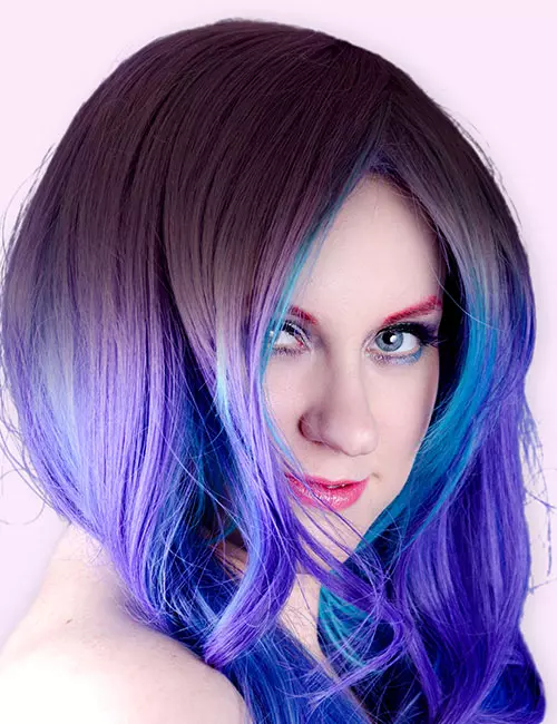 Intense periwinkle and magenta purple as a blue and violet hair idea