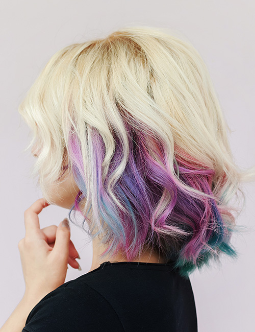 Mermaid highlights for blue and purple hair ideas