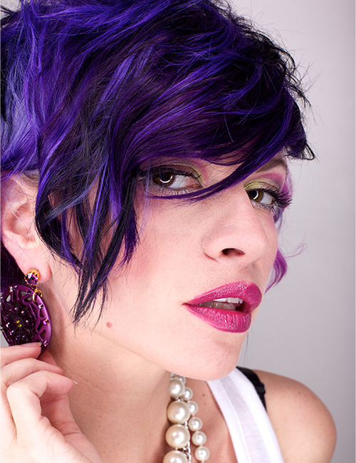 Midnight indigo and purple as a blue and violet hair idea