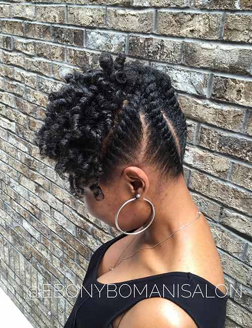 Pineapple flat twist hairstyle