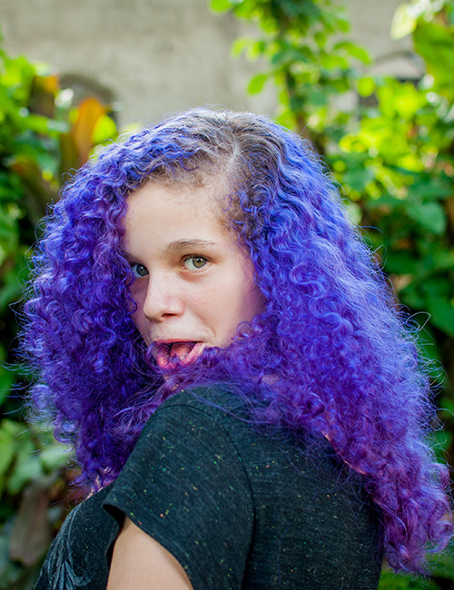 Purple and blue ombre hair