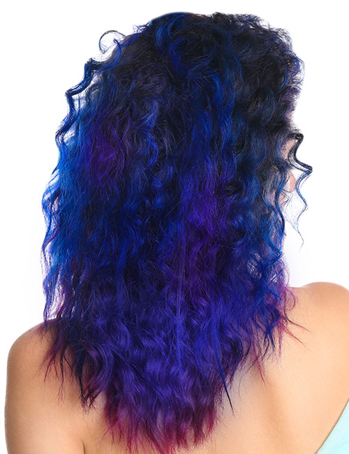 Rich deep blue hair with a touch of violet 