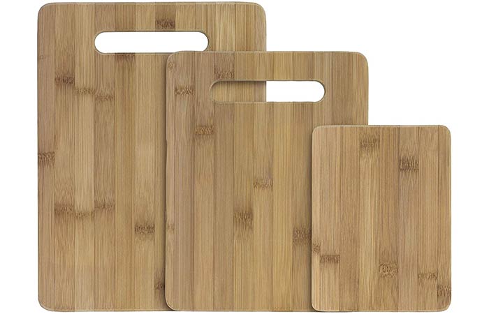 Totally Bamboo 3 Piece Bamboo Serving And Cutting Board Set