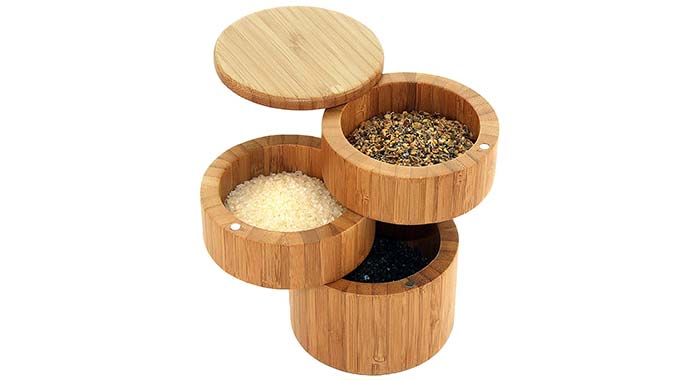 Totally Bamboo Triple Salt Box