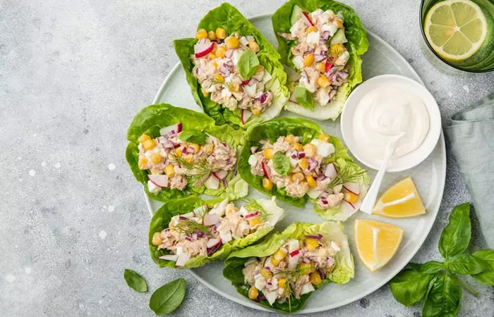Tuna lettuce wrap for Golo diet