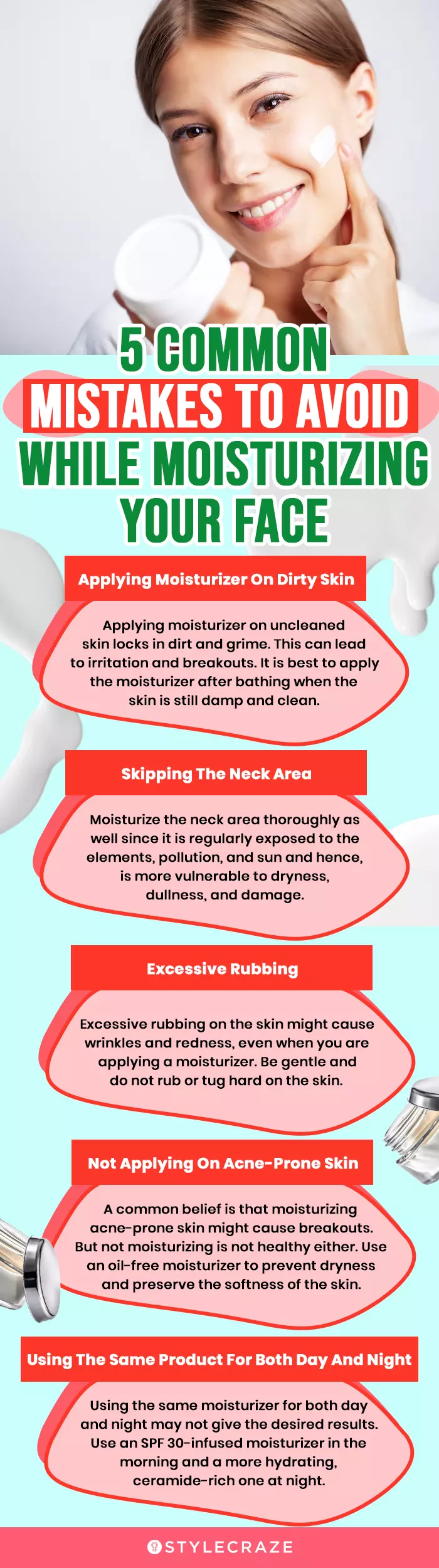 5 Common Mistakes To Avoid While Moisturizing Your Face(infographic)