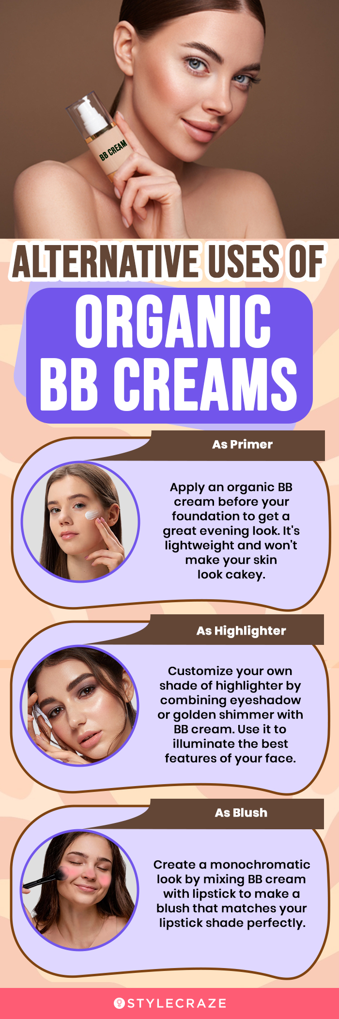 Alternative Uses Of Organic BB cream (infographic)