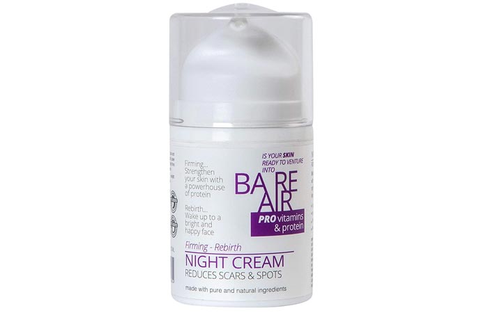 Barrier night cream with protein and vitamins for glowing tight skin and anti-aging