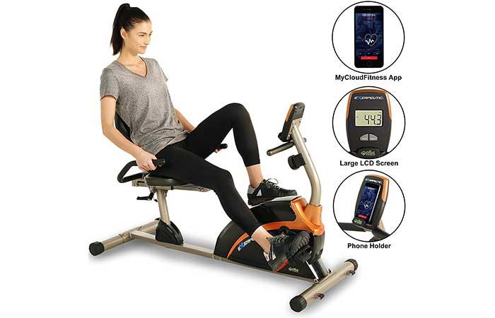 EXERPEUTIC Weight Capacity Recumbent Exercise Bike - BESTE HOMETRAINERS EN LIGFIETSEN VOOR THUIS KOPEN 2023 FIETSTRAINING VOOR MANNEN VROUWEN EN VOOR OUDEREN MET RUGKLACHTEN RUGPIJN REUMA OF ARTROSE